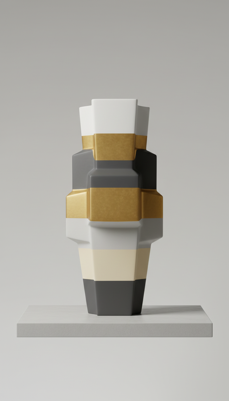 Monolith Sculptural Vase Composite Stone