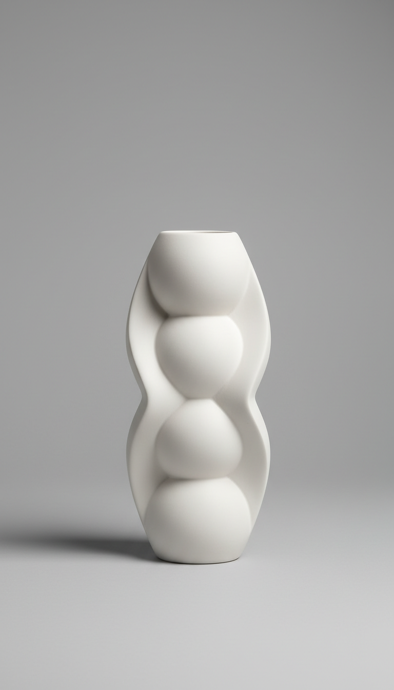 Sculptural Matte White Vase